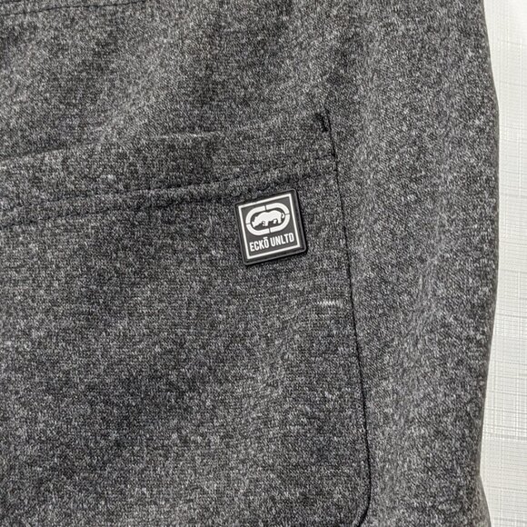 ECKO UNLTD FLEECE JOGGER PANTS MEN'S WITH POCKETS SIZE L GREY RHINO LOGO PRINT - Picture 9 of 12